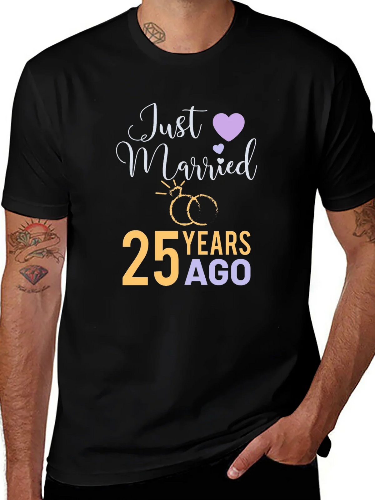 25th Anniversary T-Shirt - Just Married 25 Years Ago product image 1
