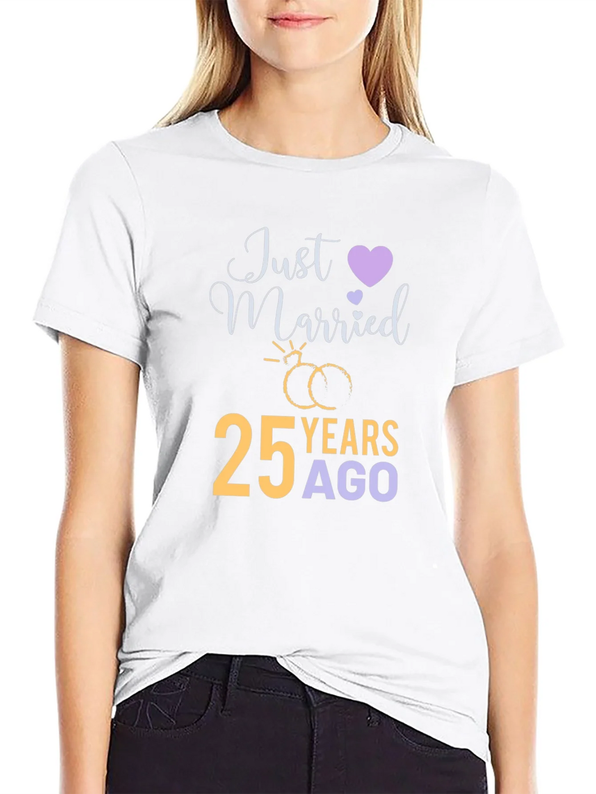 25th Anniversary T-Shirt - Just Married 25 Years Ago product image 11