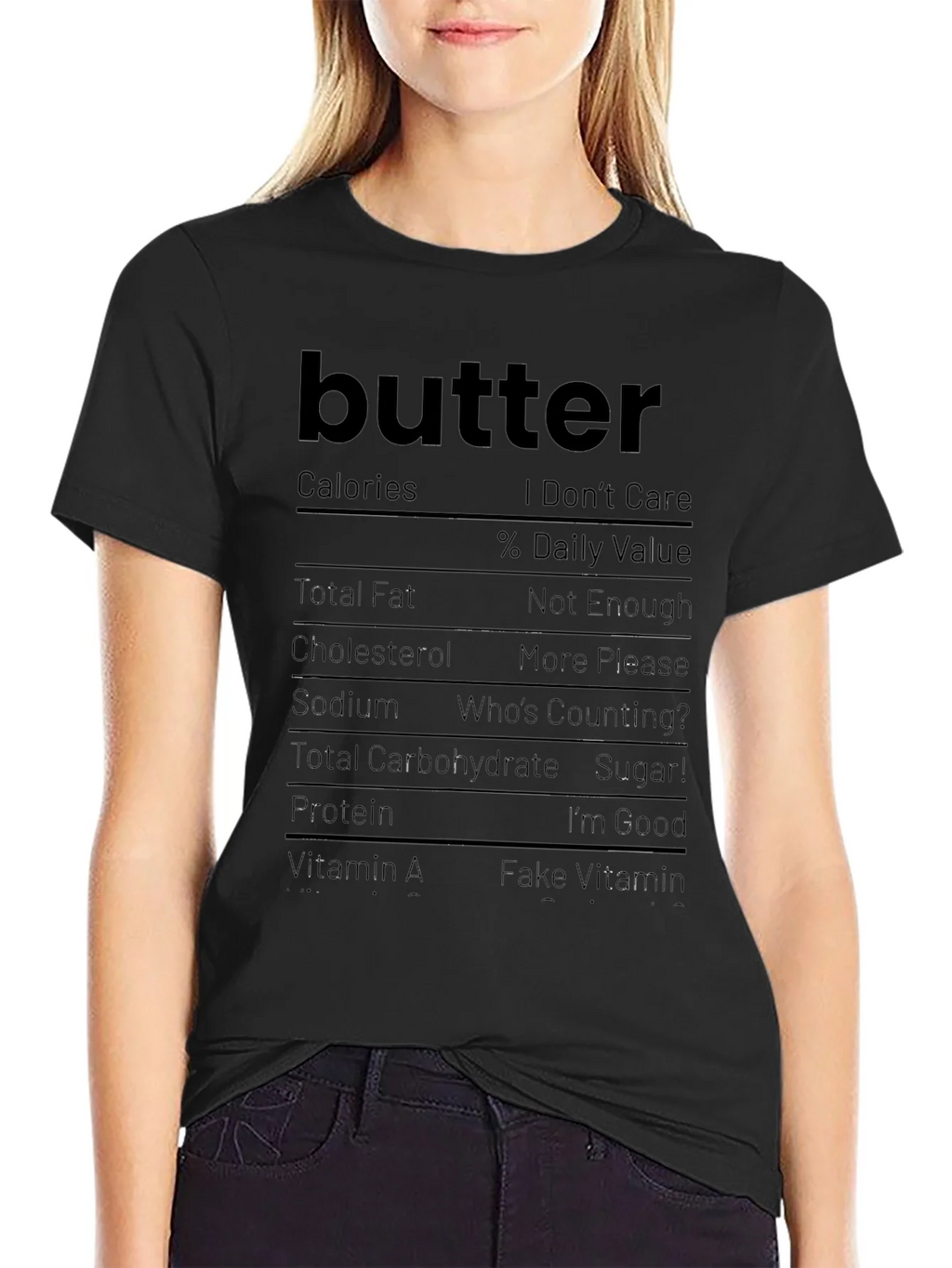 Butter Nutrition Facts Funny Graphic Tee product image 2