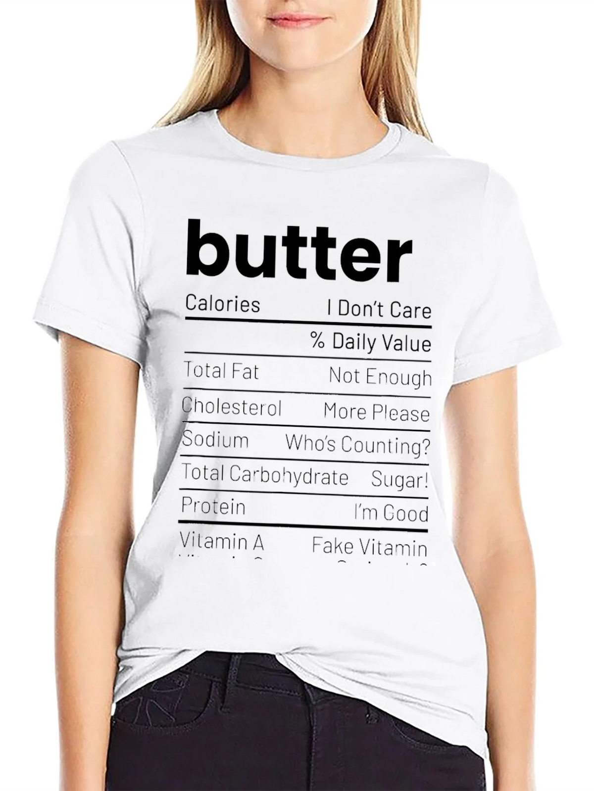 Butter Nutrition Facts Funny Graphic Tee product image 8