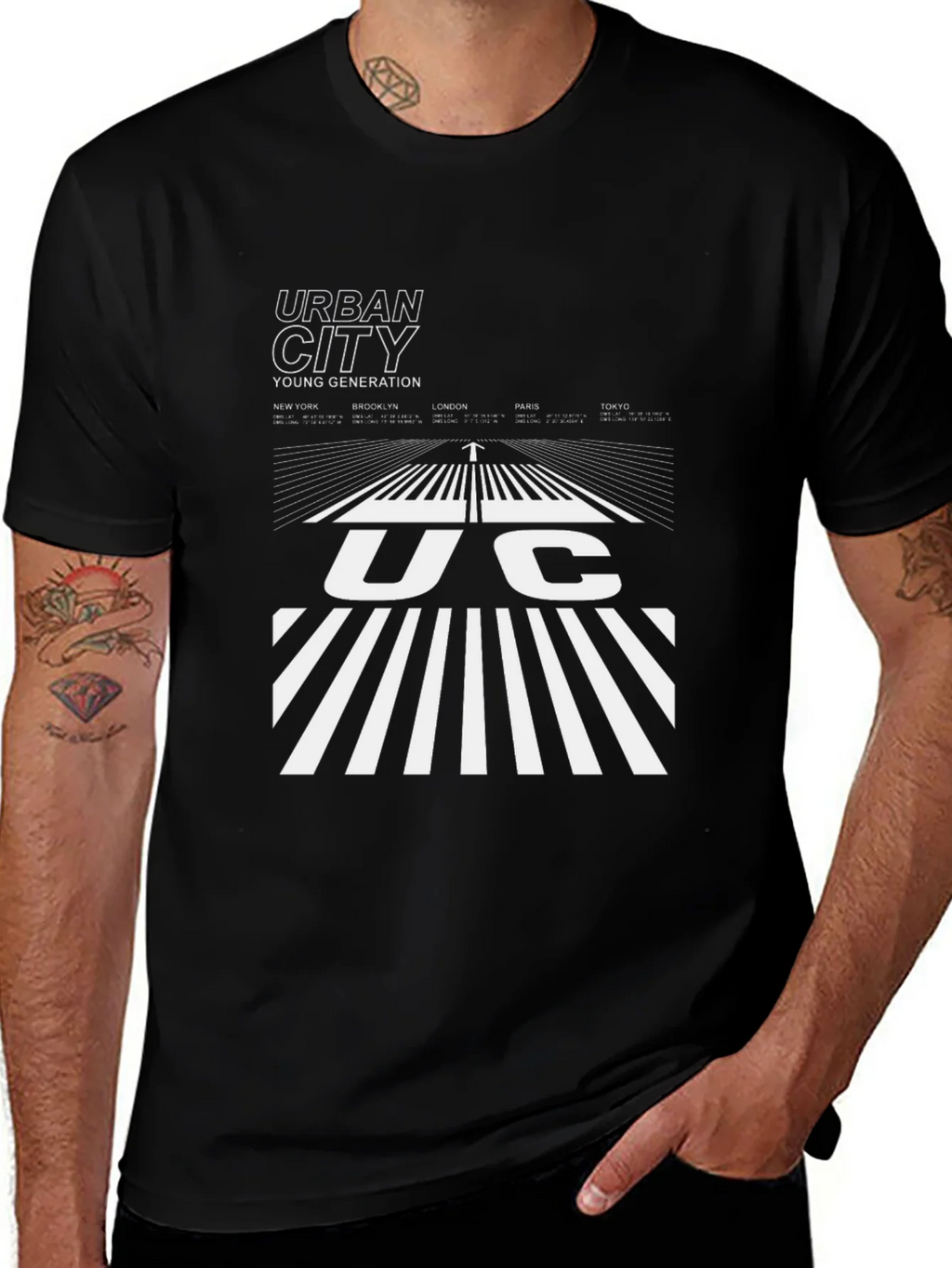 Urban City Graphic Tee - Black Cotton Blend product image 1