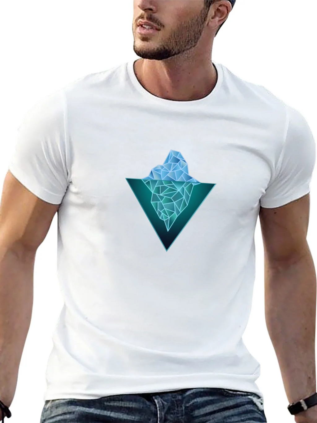Geometric Iceberg Graphic Black T-Shirt product image 4