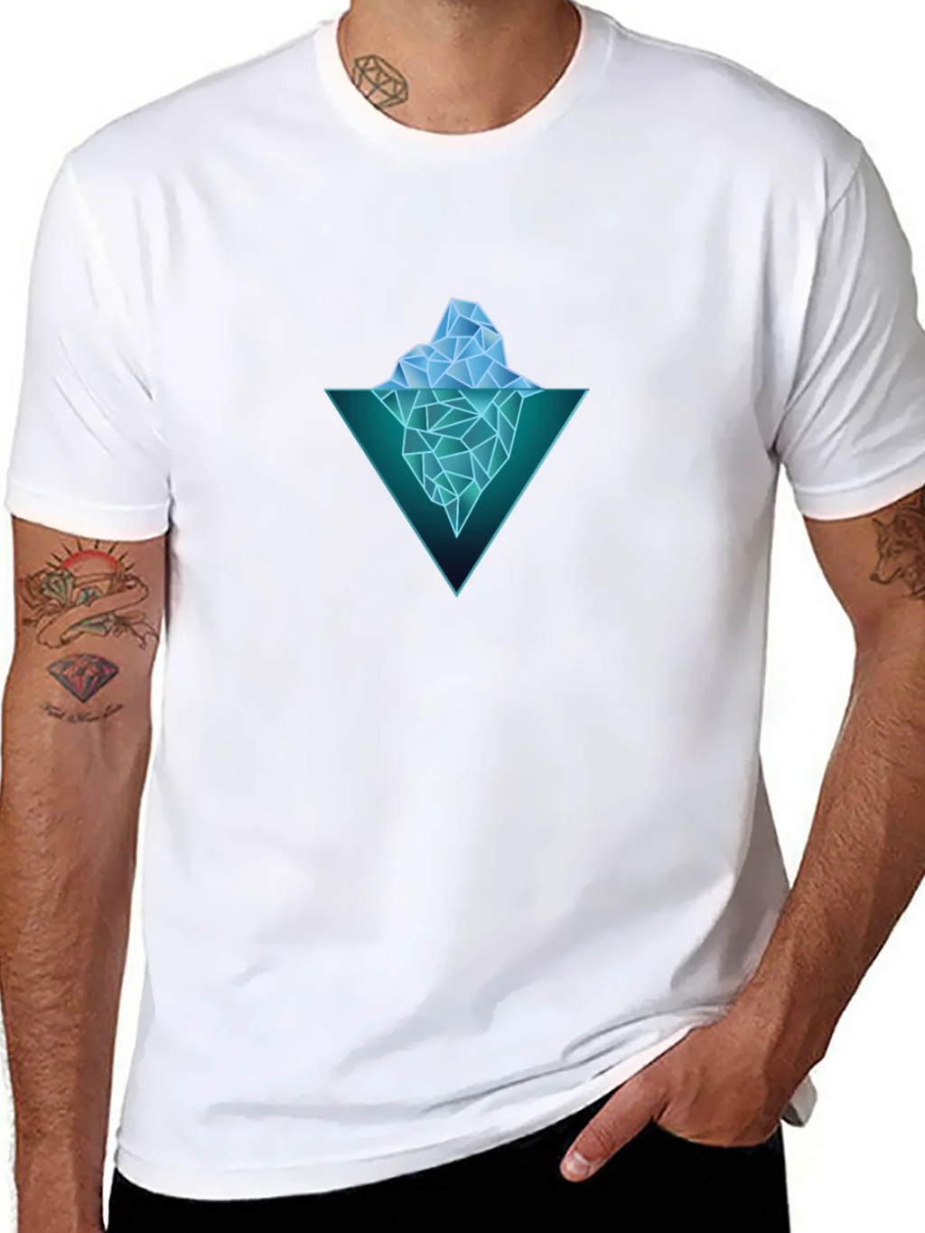 Geometric Iceberg Graphic Black T-Shirt product image 10