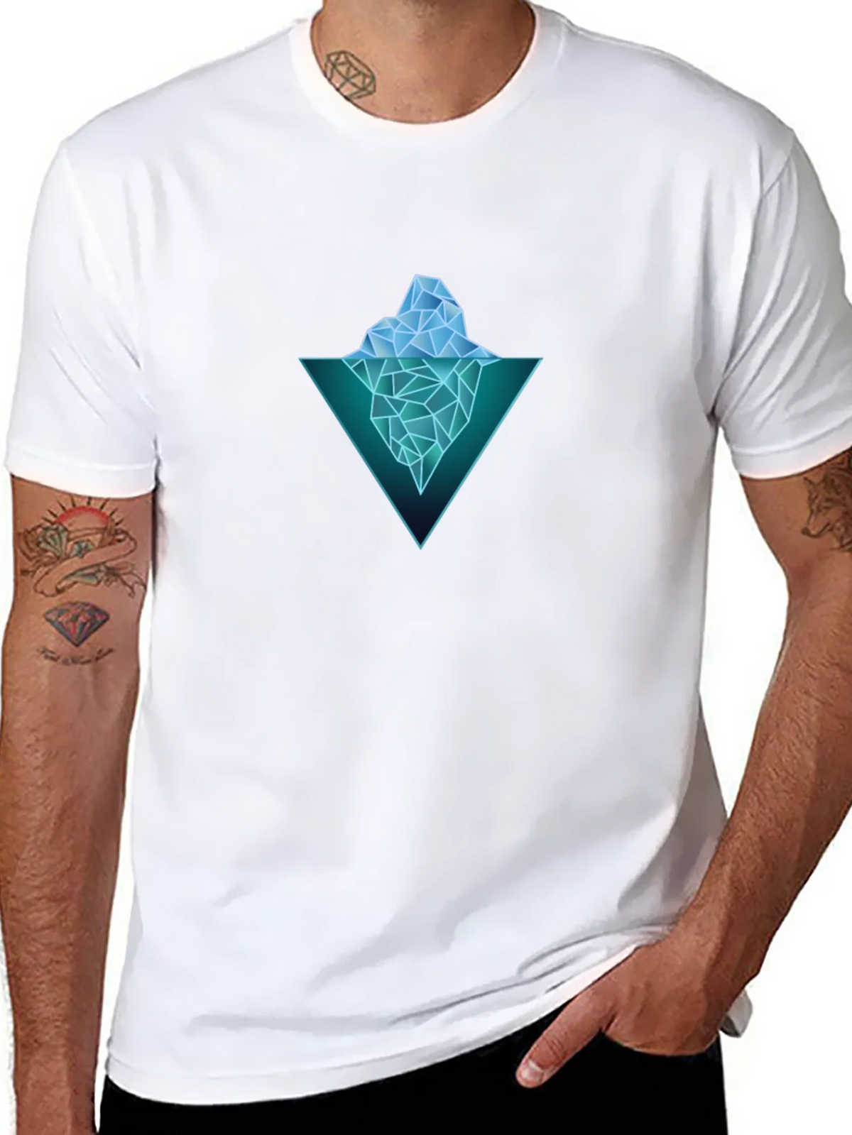 Geometric Iceberg Graphic Black T-Shirt product image 10