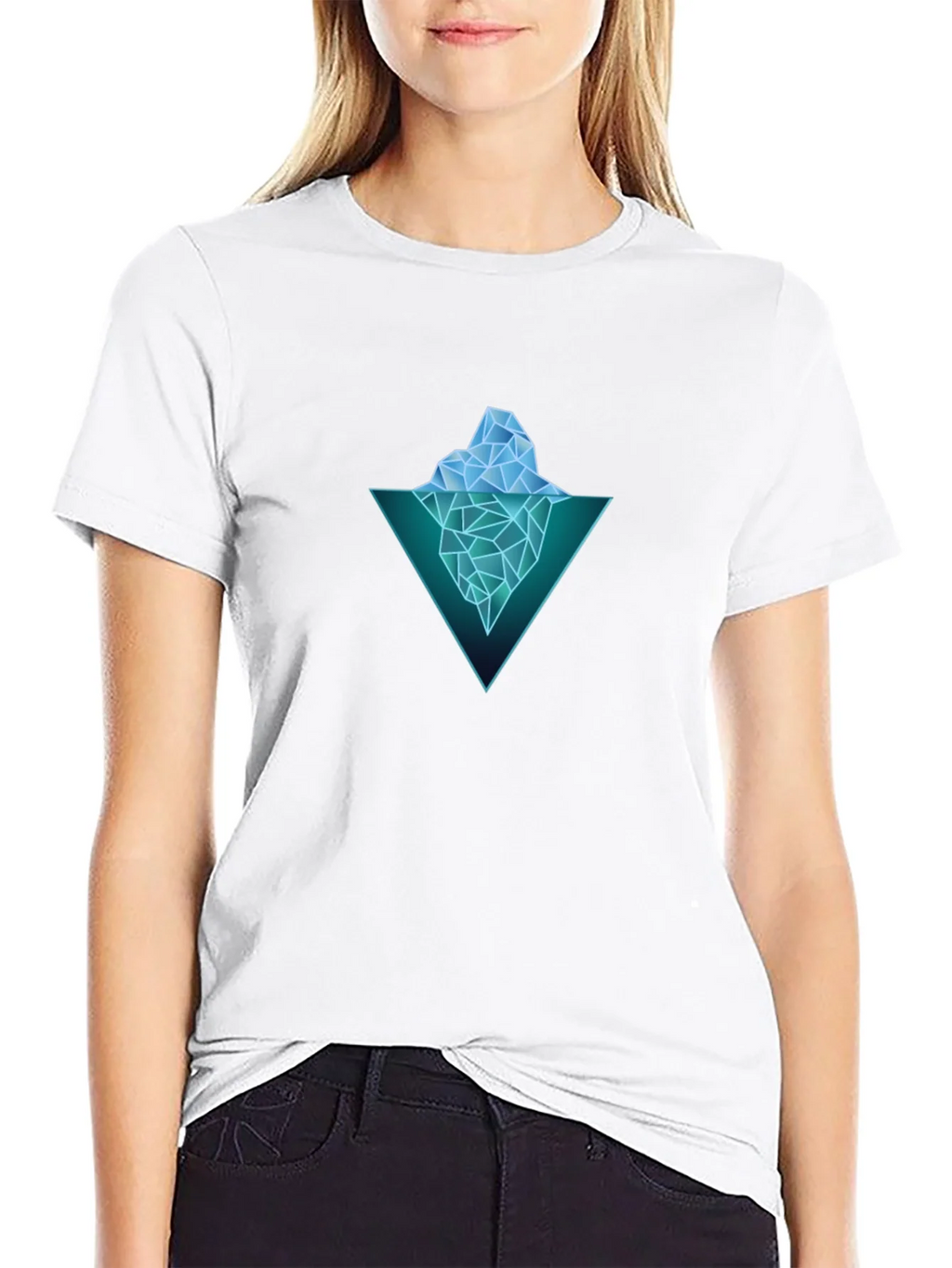 Geometric Iceberg Graphic Black T-Shirt product image 11
