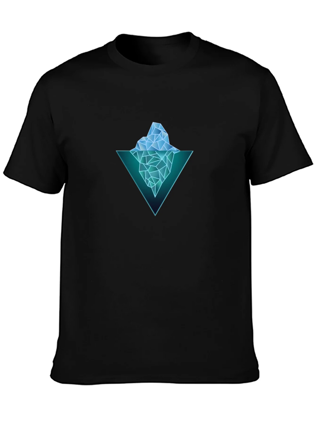 Geometric Iceberg Graphic Black T-Shirt product image 6