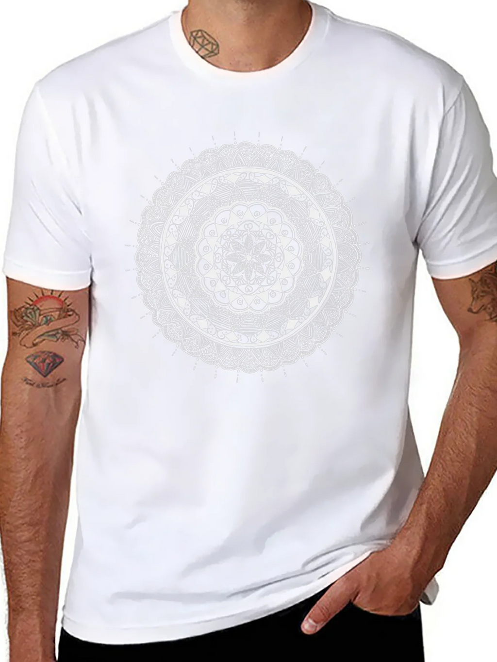 Mandala Art Black T-Shirt product image 10