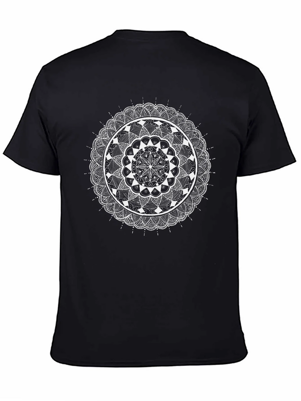 Mandala Art Black T-Shirt product image 7