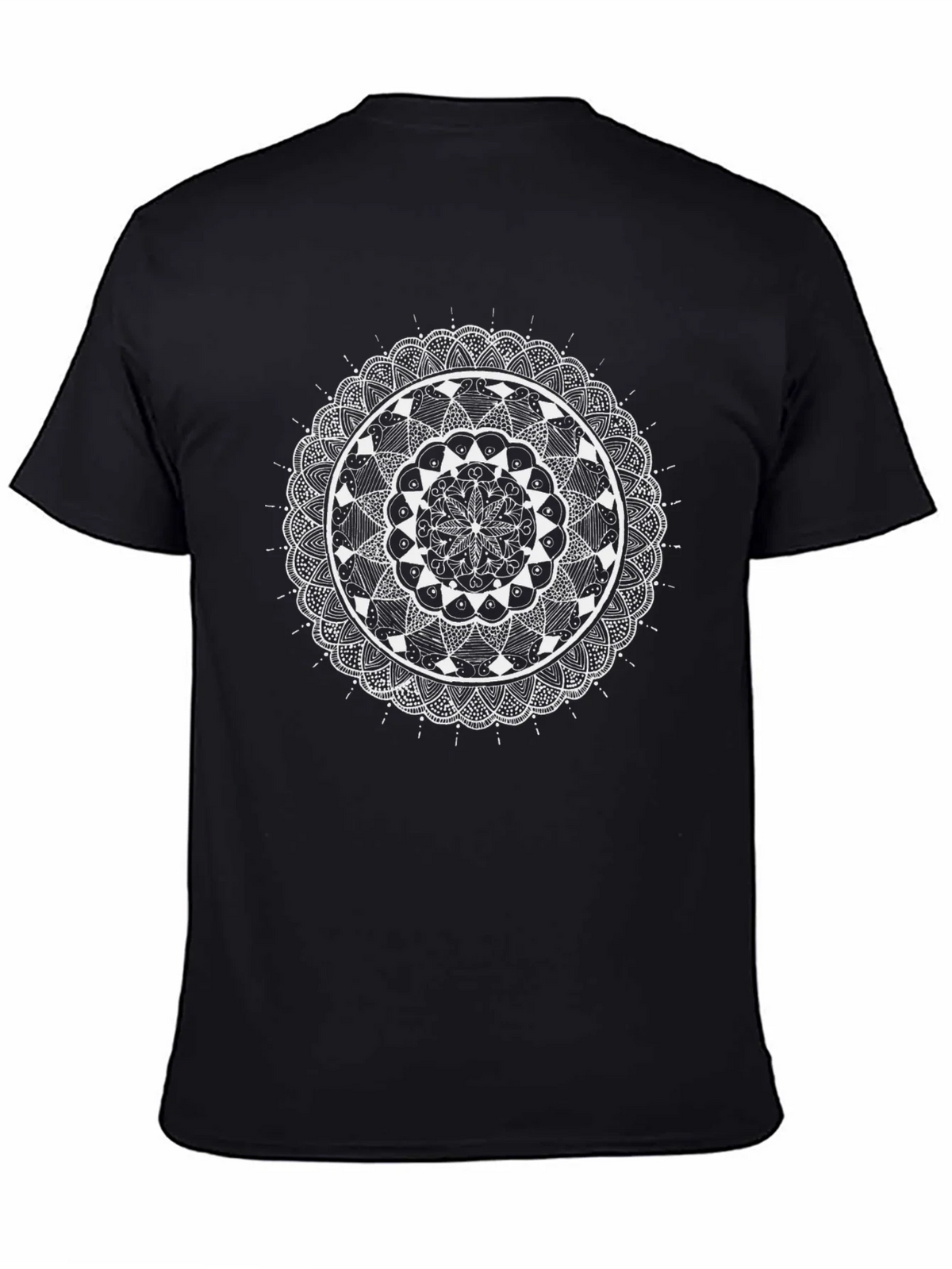 Mandala Art Black T-Shirt product image 7