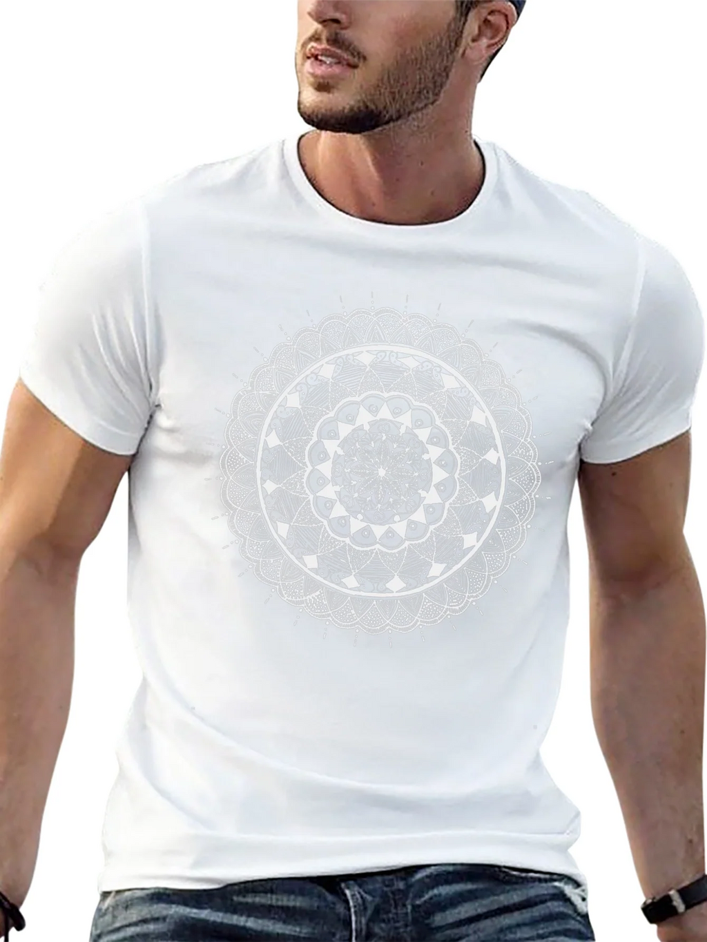 Mandala Art Black T-Shirt product image 4