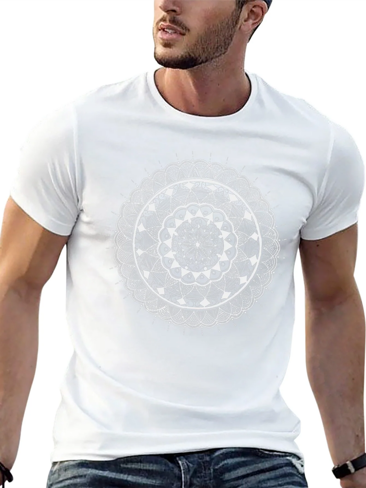 Mandala Art Black T-Shirt product image 4