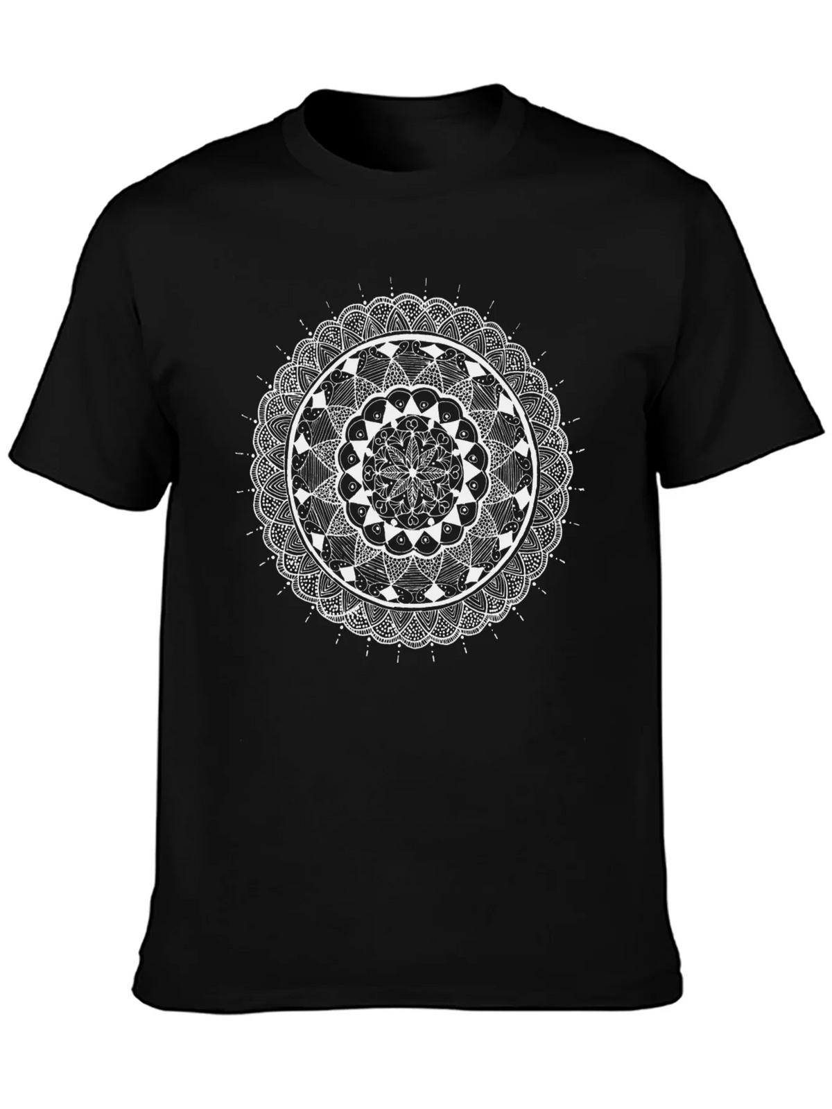 Mandala Art Black T-Shirt product image 6