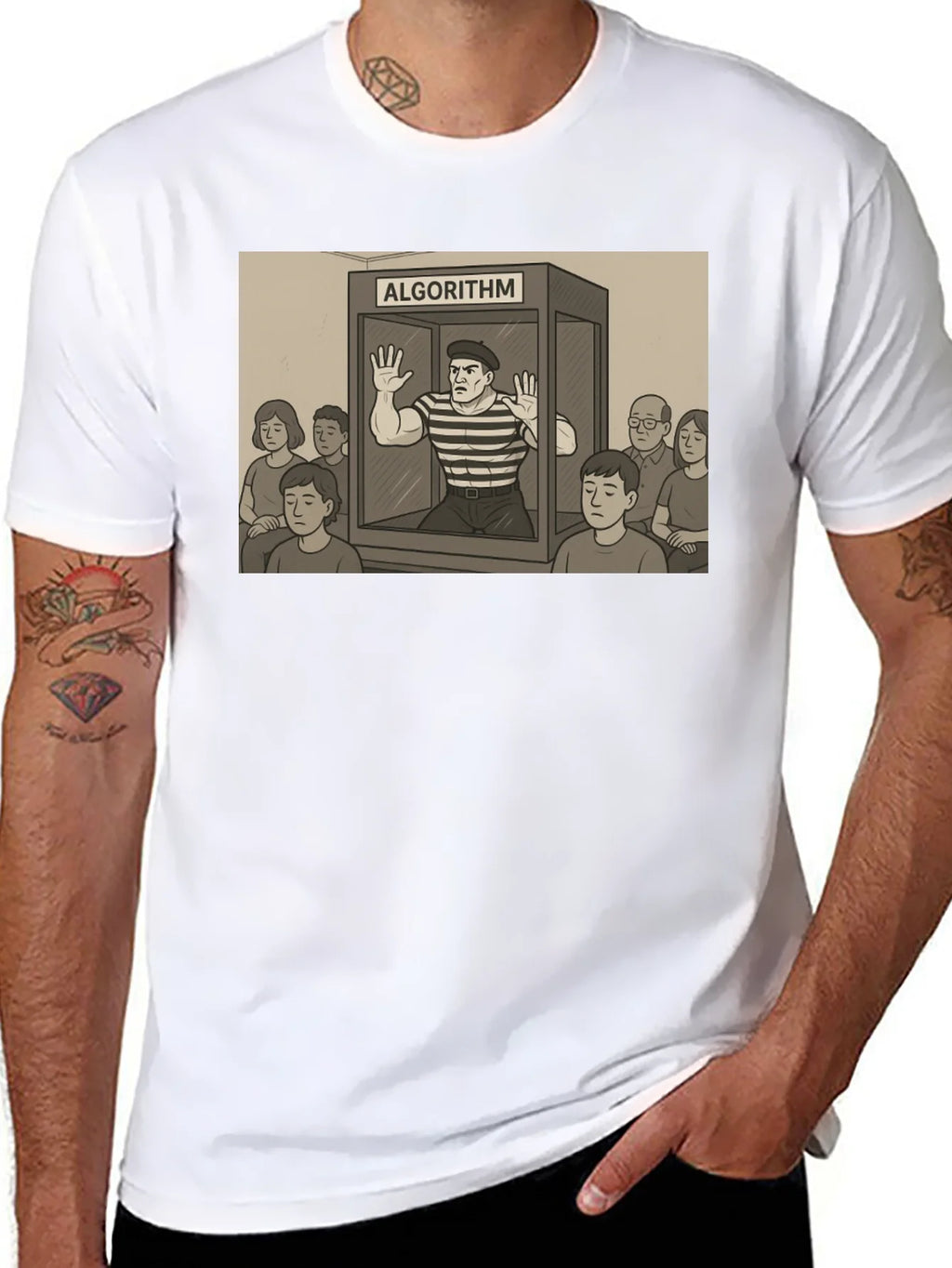 Algorithm Funny Graphic T-Shirt - Black product image 9