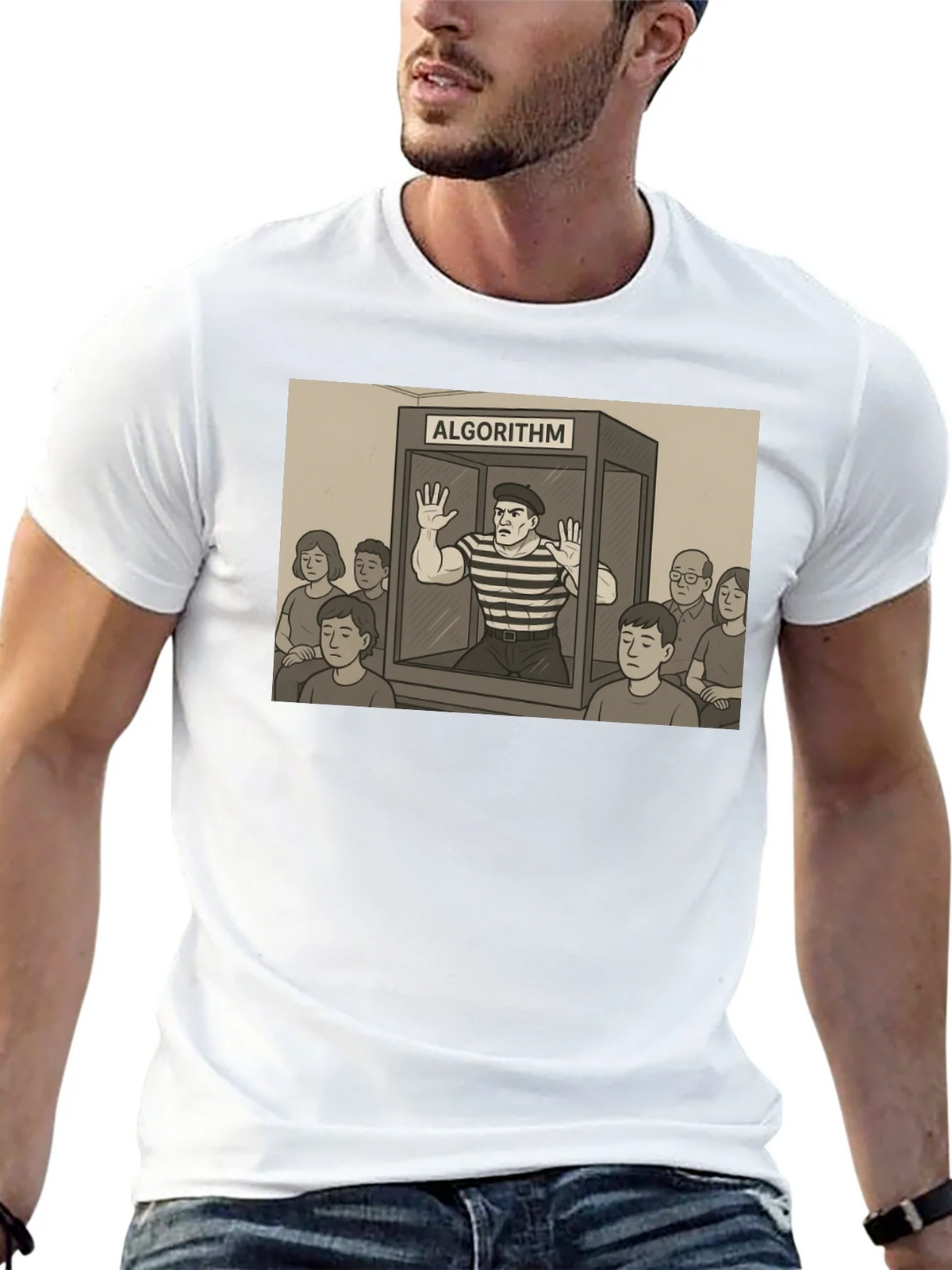 Algorithm Funny Graphic T-Shirt - Black product image 3
