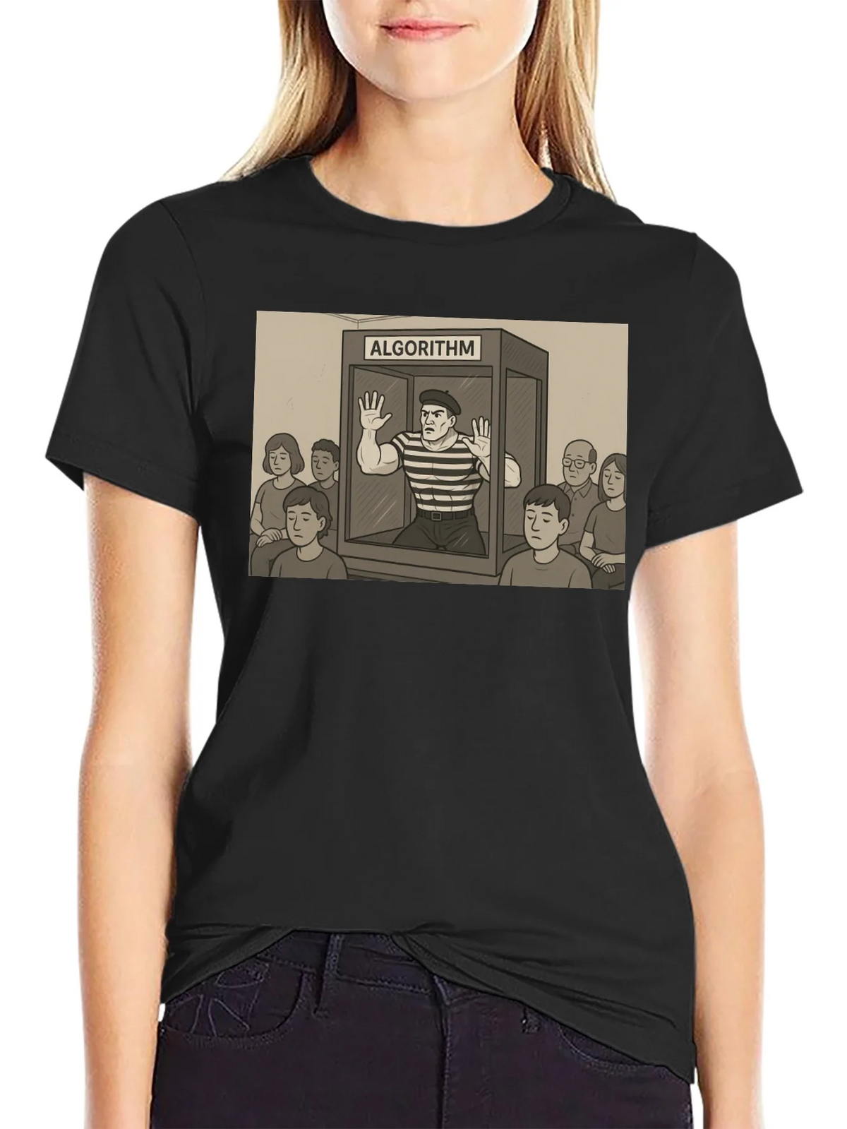 Algorithm Funny Graphic T-Shirt - Black product image 4