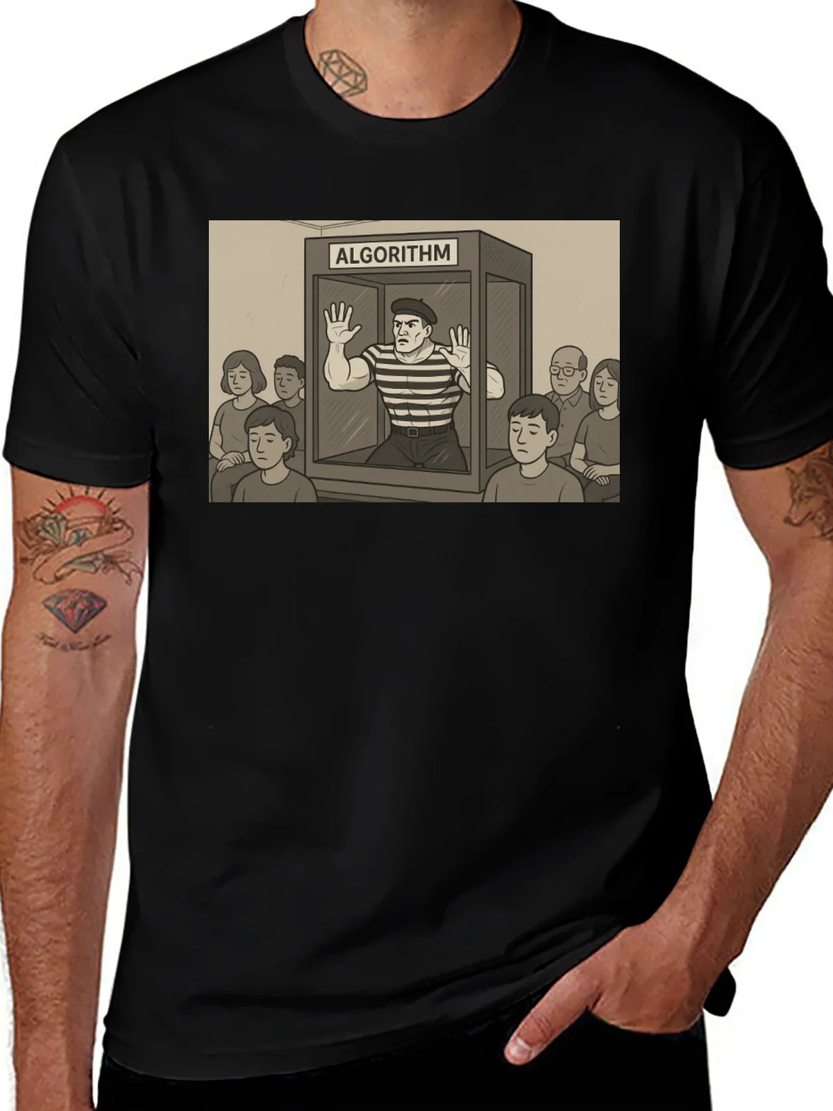 Algorithm Funny Graphic T-Shirt - Black product image 1
