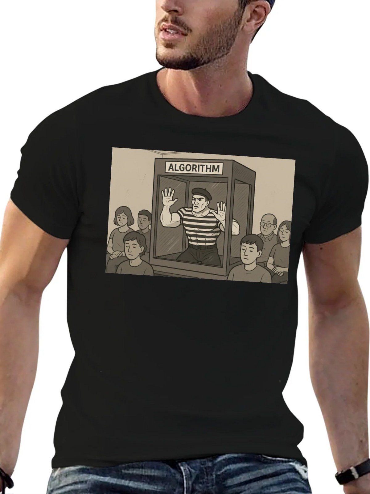 Algorithm Funny Graphic T-Shirt - Black product image 8