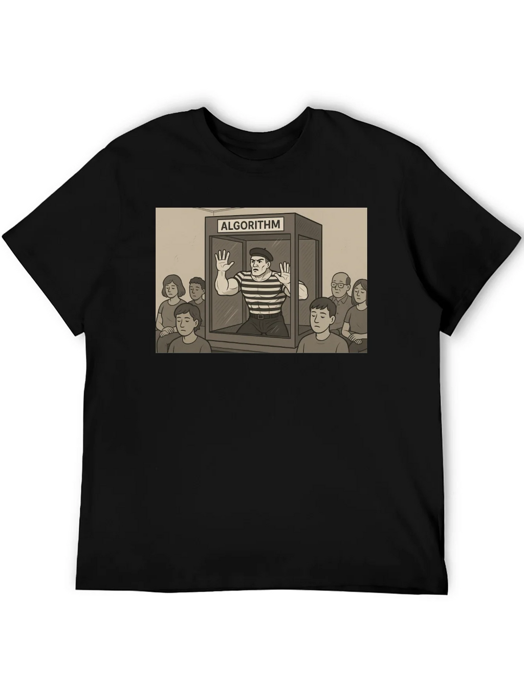 Algorithm Funny Graphic T-Shirt - Black product image 7