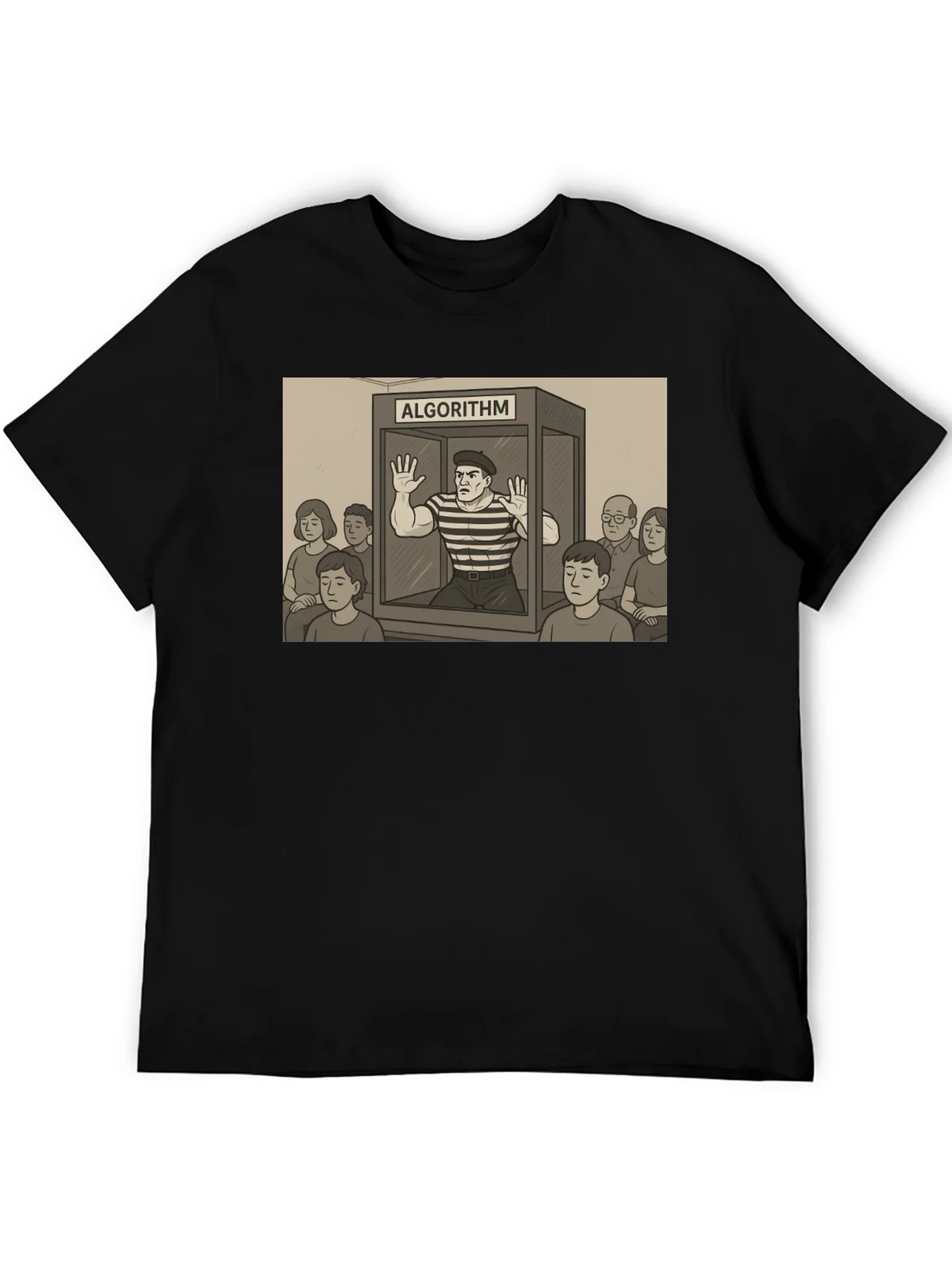 Algorithm Funny Graphic T-Shirt - Black product image 7