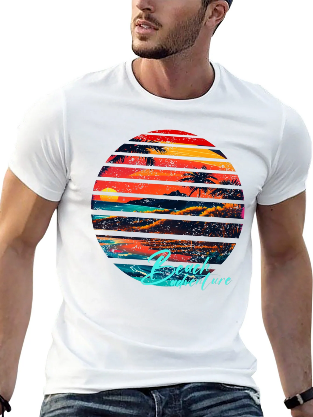 Retro Beach Adventure Graphic T-Shirt product image 4
