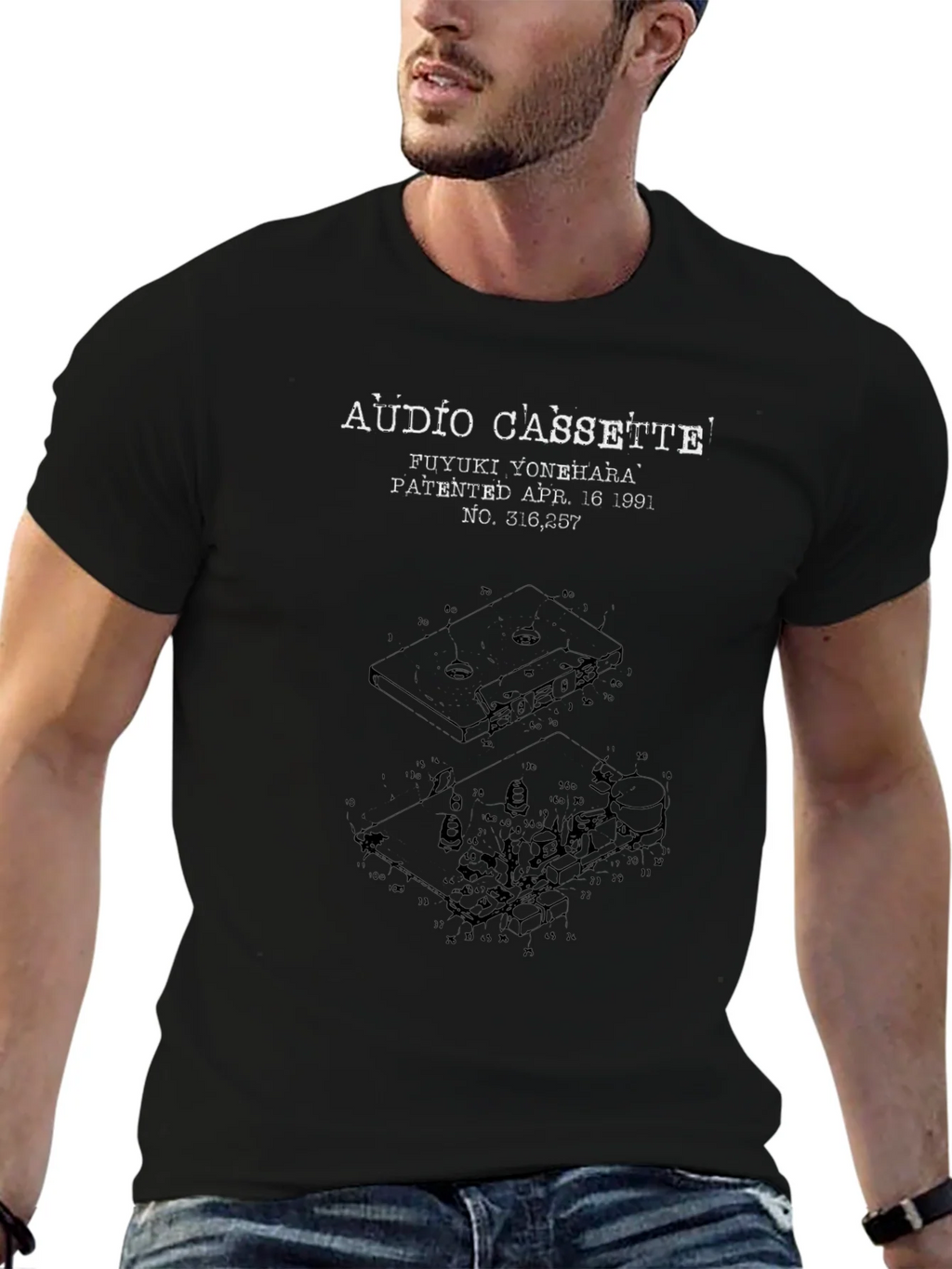 Audio Cassette Patent T-Shirt product image 9