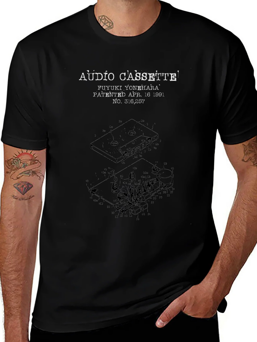 Audio Cassette Patent T-Shirt product image 1