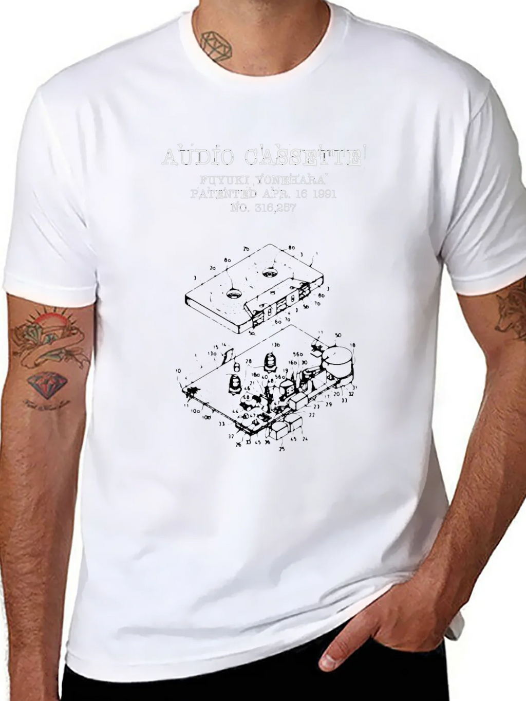 Audio Cassette Patent T-Shirt product image 10