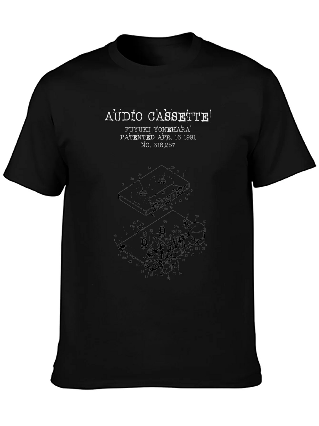 Audio Cassette Patent T-Shirt product image 6