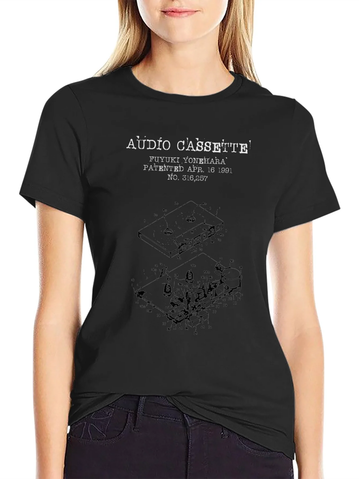 Audio Cassette Patent T-Shirt product image 5
