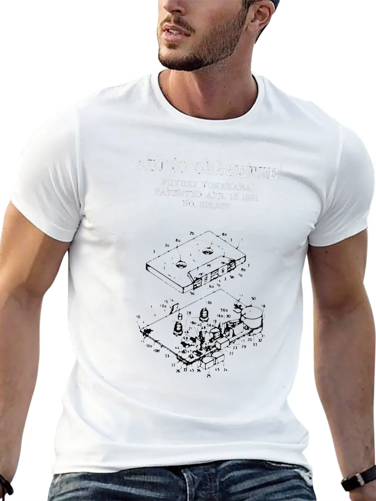 Audio Cassette Patent T-Shirt product image 4