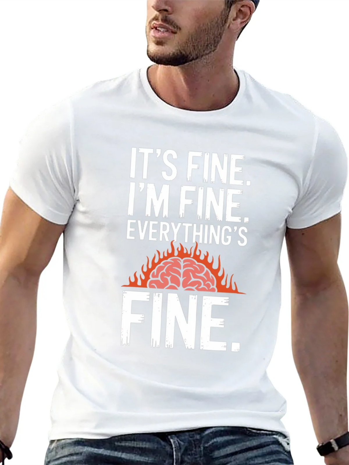 Its Fine Burning Brain Graphic T-Shirt product image 4