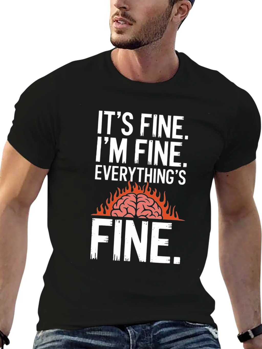 Its Fine Burning Brain Graphic T-Shirt product image 9