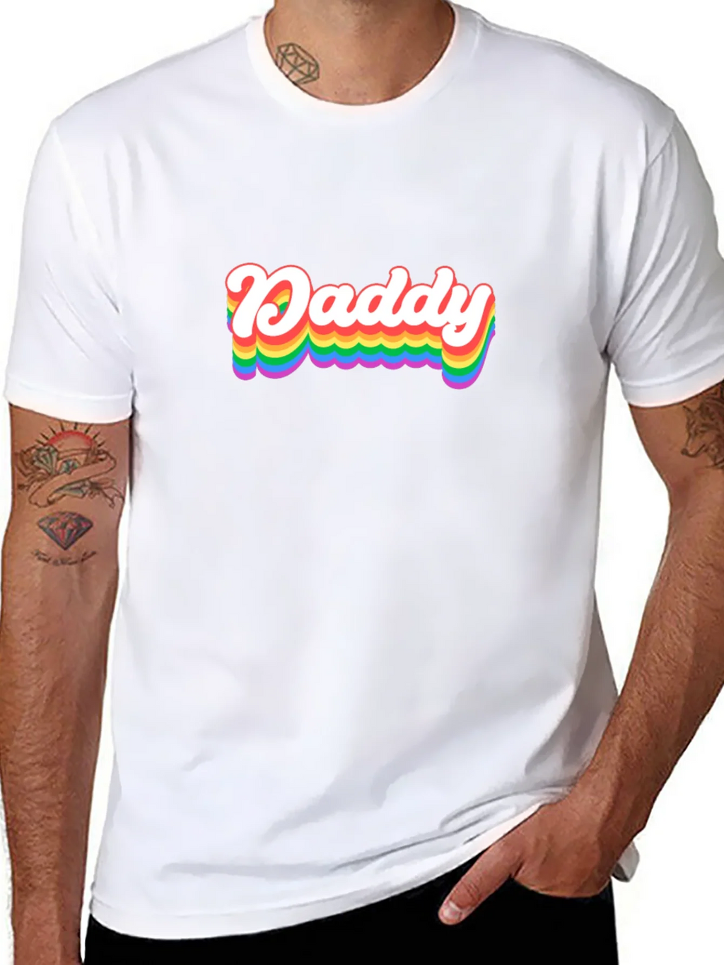 Rainbow Daddy Graphic Tee - Black Cotton Blend Shirt product image 10