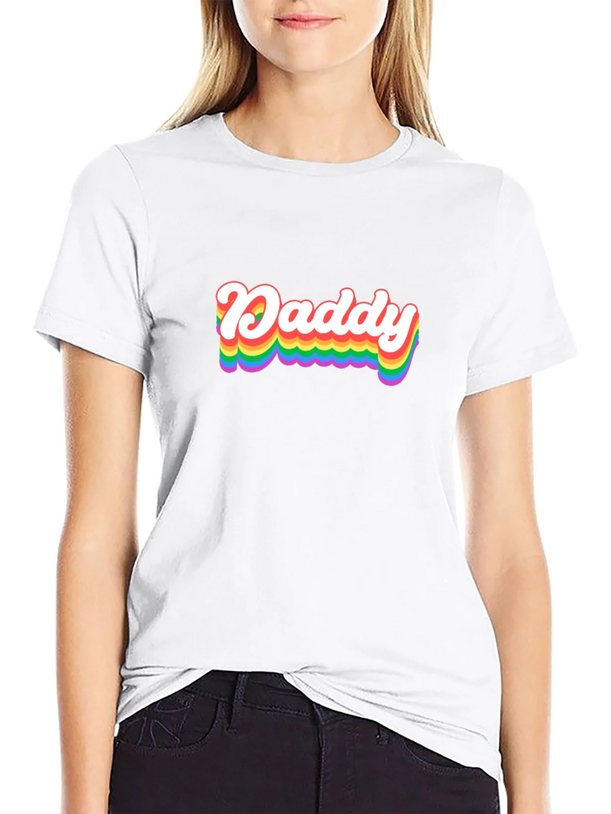 Rainbow Daddy Graphic Tee - Black Cotton Blend Shirt product image 11