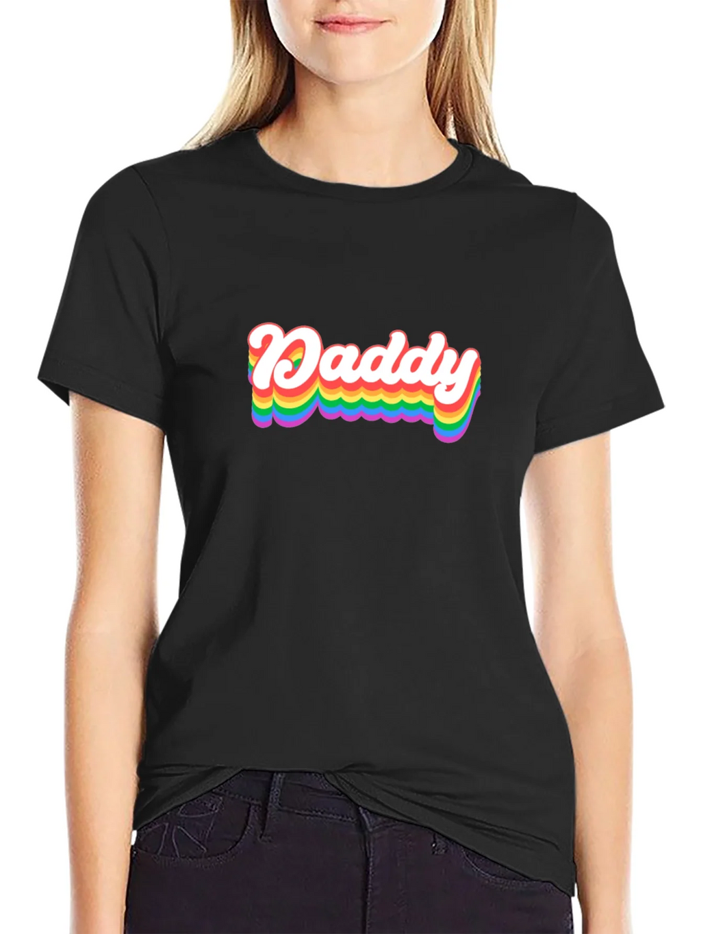 Rainbow Daddy Graphic Tee - Black Cotton Blend Shirt product image 5