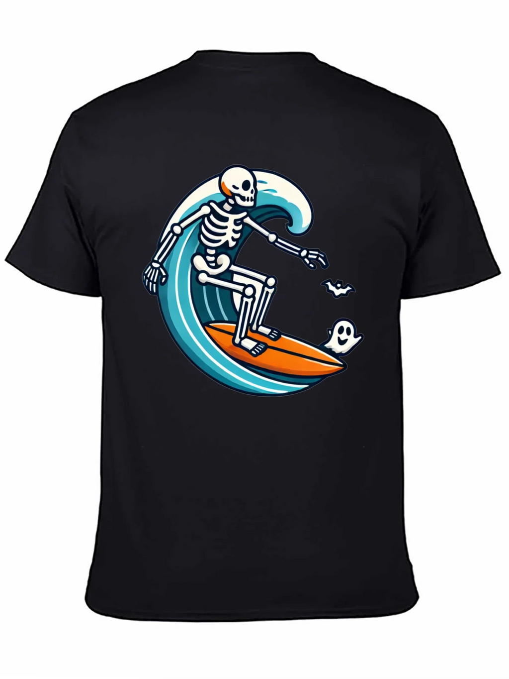 Skeleton Surfing Halloween T-Shirt product image 1