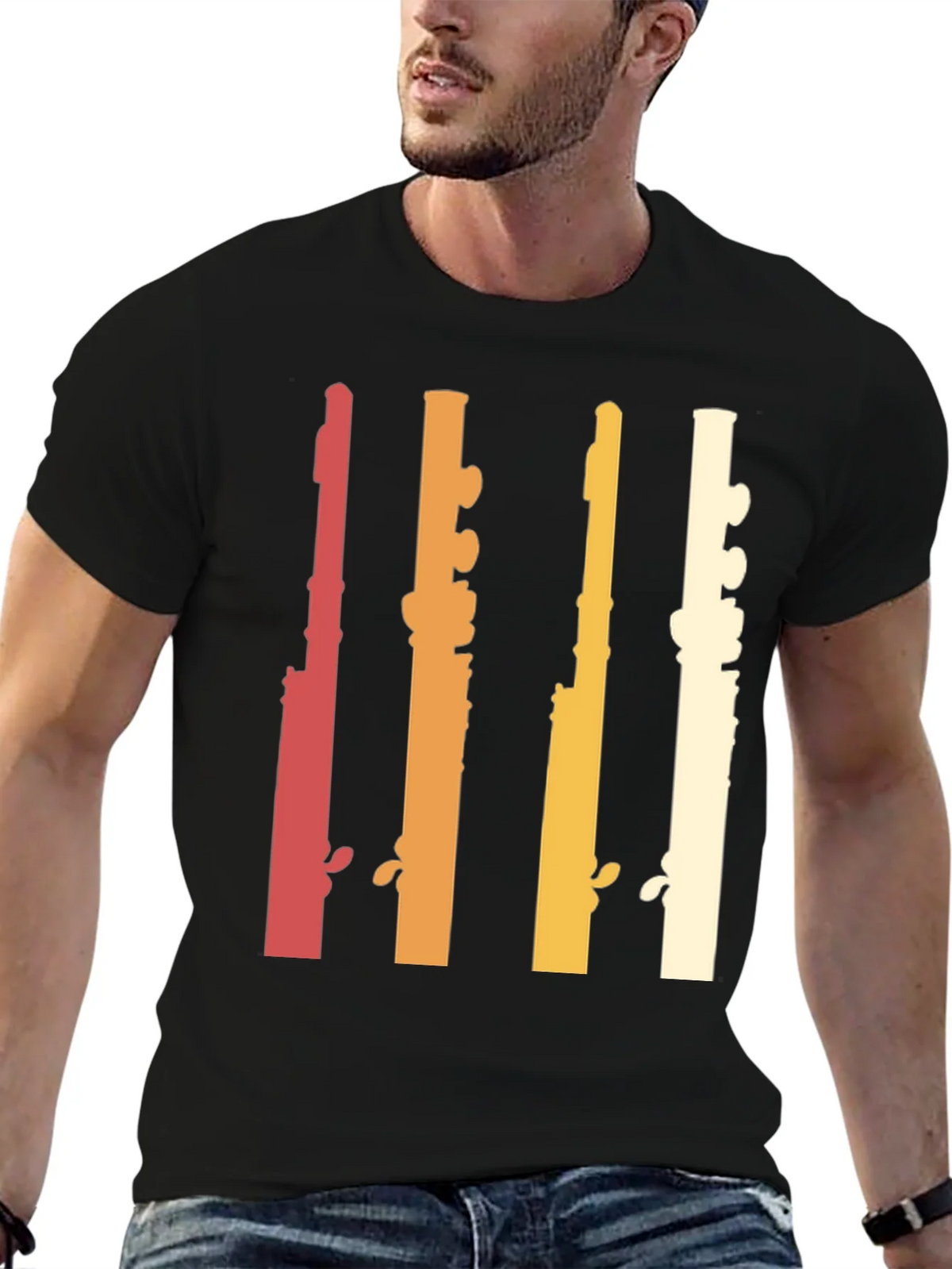 Retro Flute Musician T-Shirt product image 9