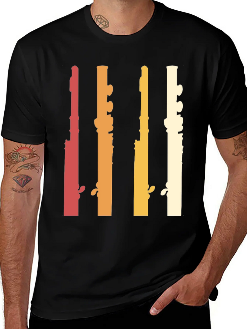 Retro Flute Musician T-Shirt product image 1