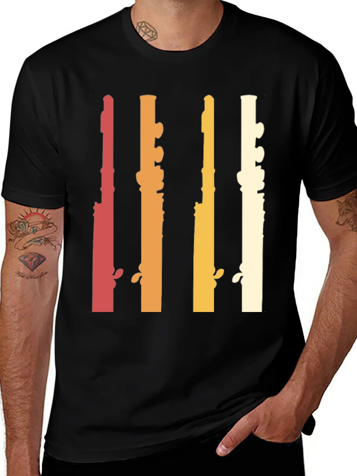 Retro Flute Musician T-Shirt product image 1
