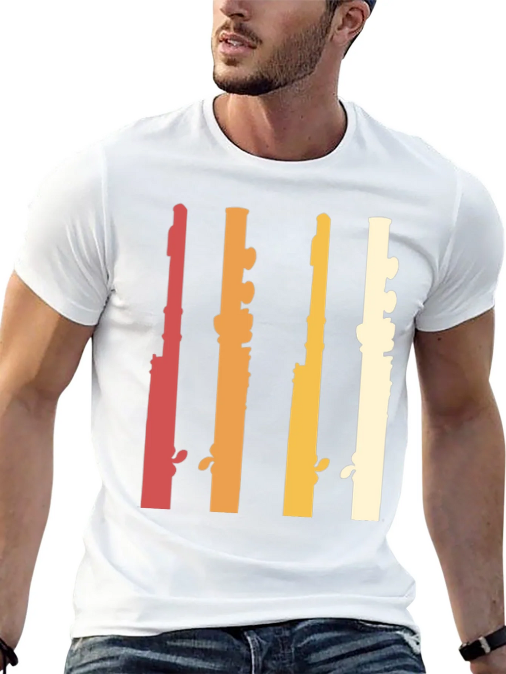Retro Flute Musician T-Shirt product image 4