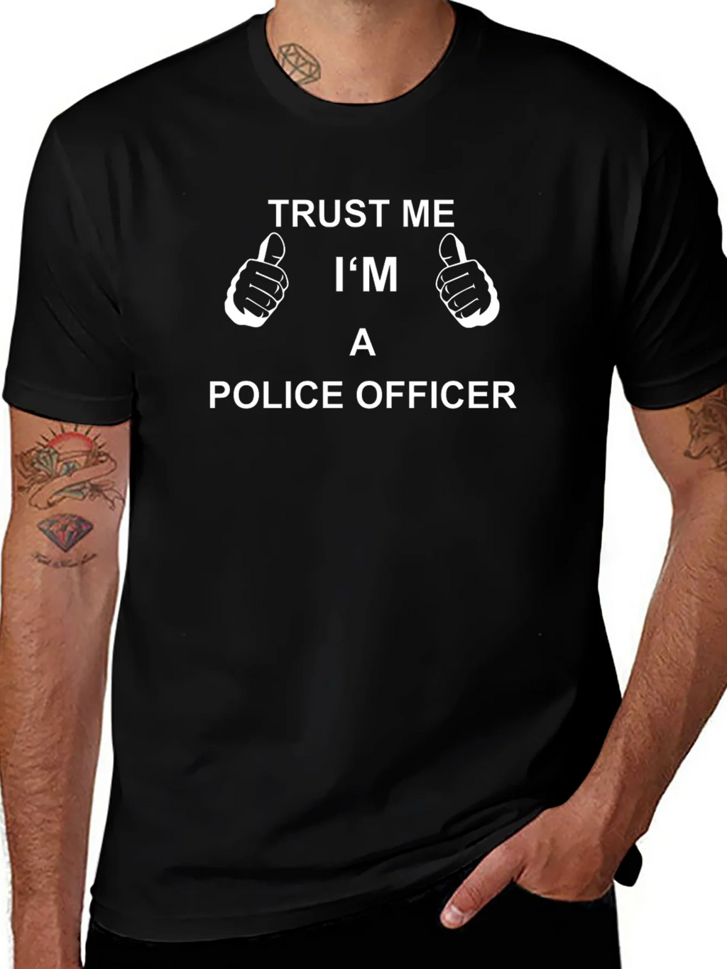 Trust Me Im A Police Officer Black T-Shirt product image 1