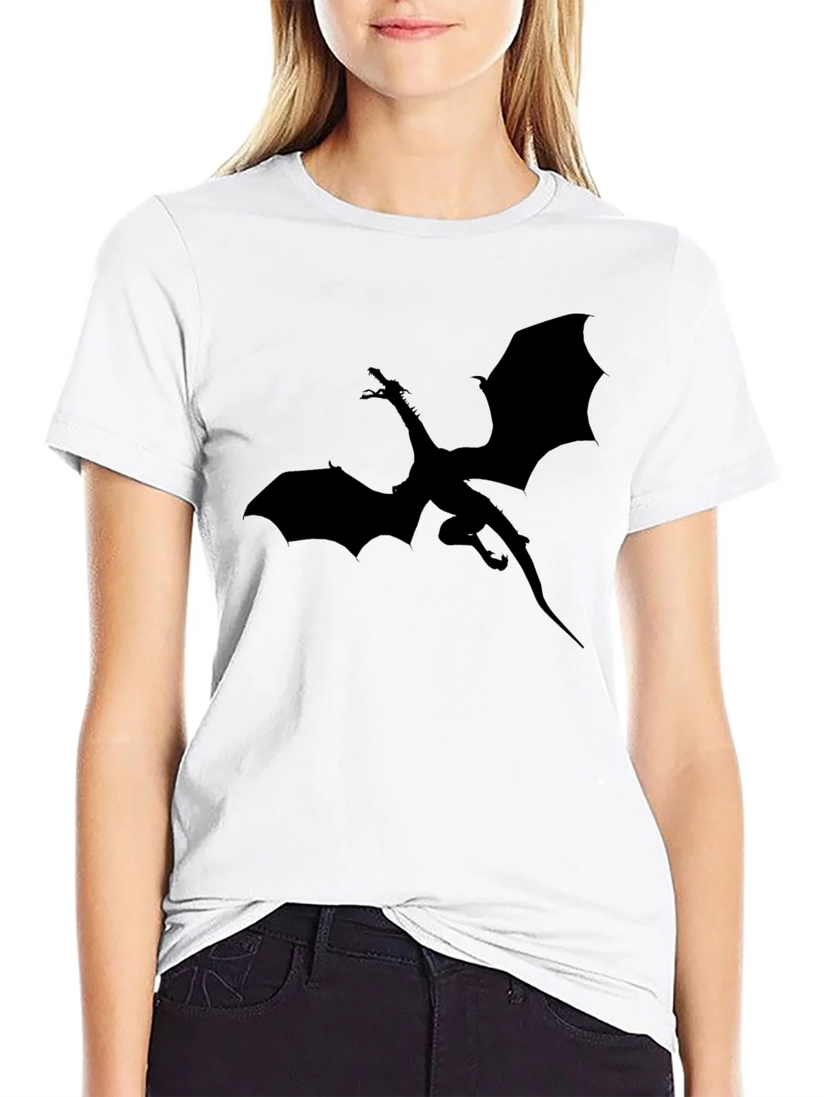 Dragon Silhouette Graphic T-Shirt - Black product image 11