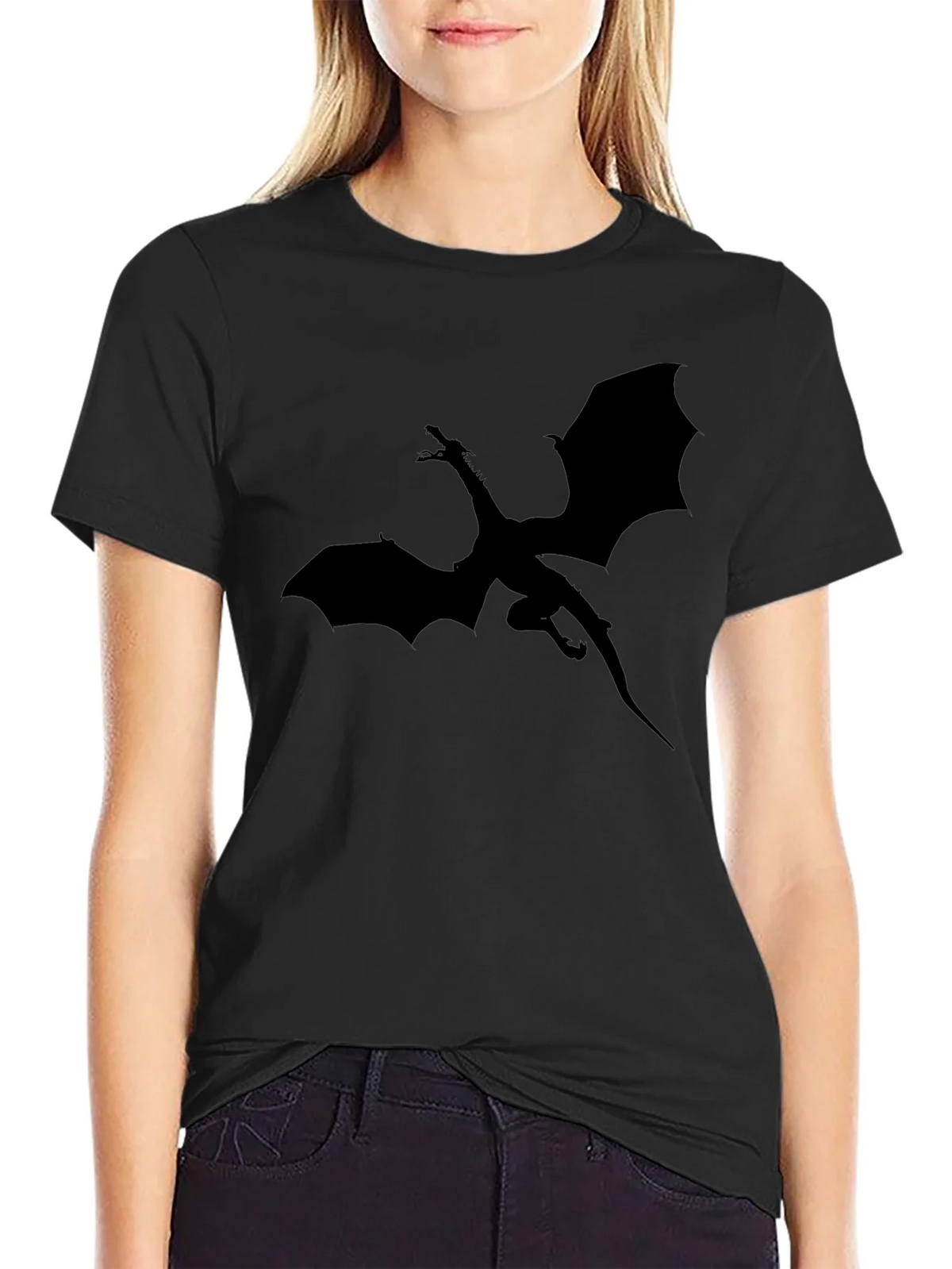 Dragon Silhouette Graphic T-Shirt - Black product image 5