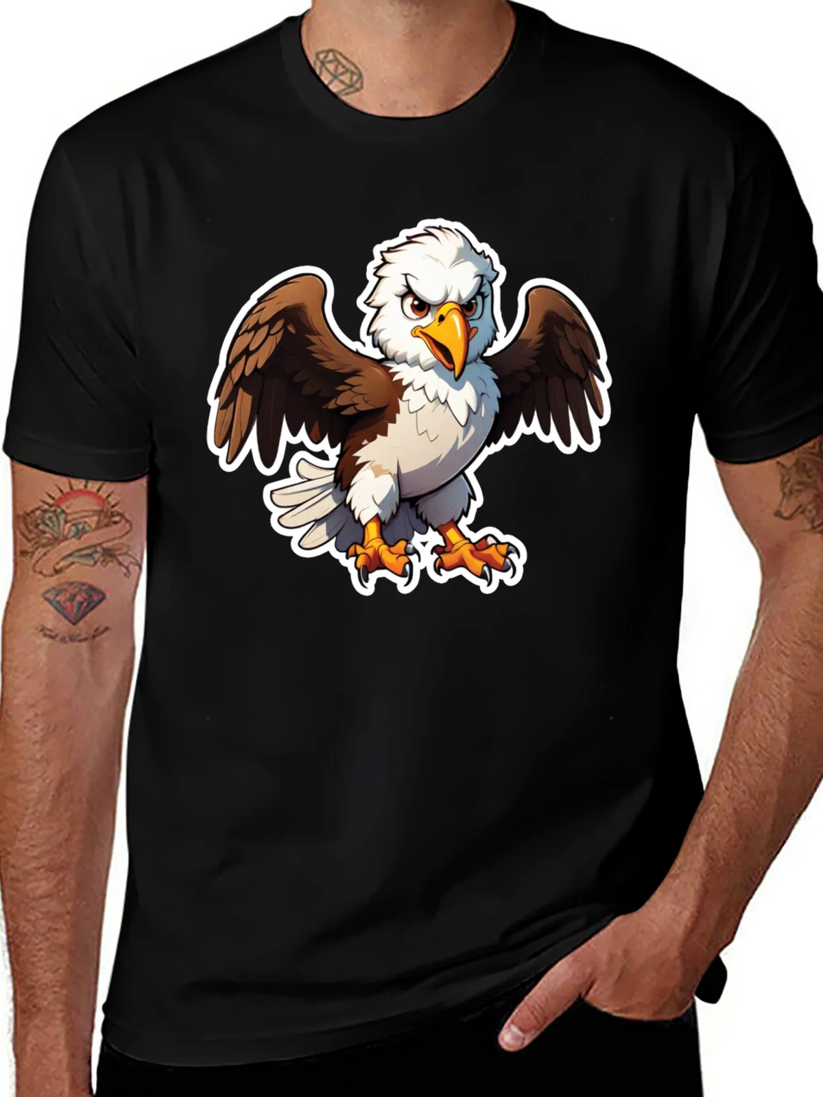 Bald Eagle Graphic Tee - Black Casual Shirt product image 1