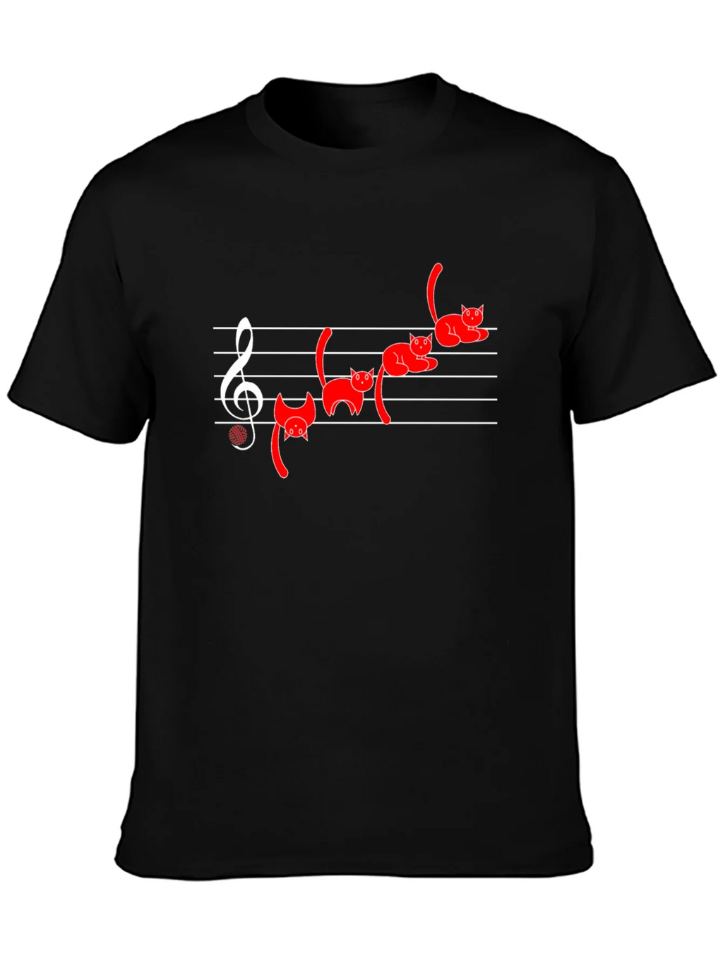 Cat Music T-Shirt - Black Cotton Blend product image 6