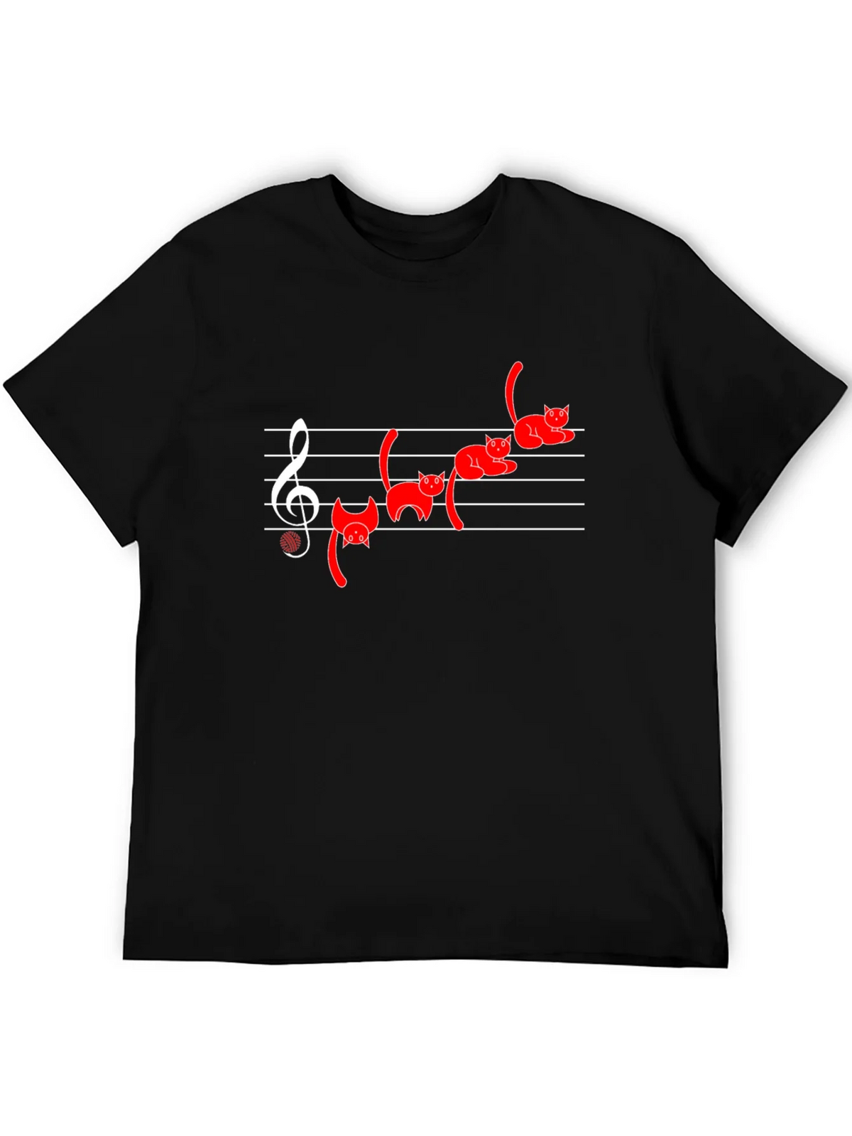 Cat Music T-Shirt - Black Cotton Blend product image 8