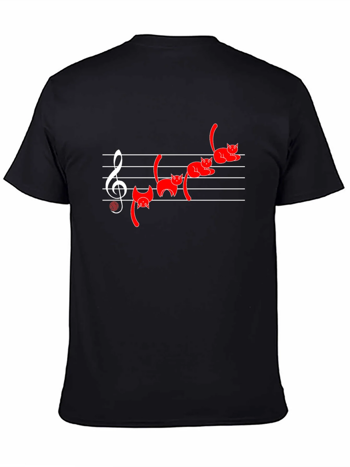 Cat Music T-Shirt - Black Cotton Blend product image 7