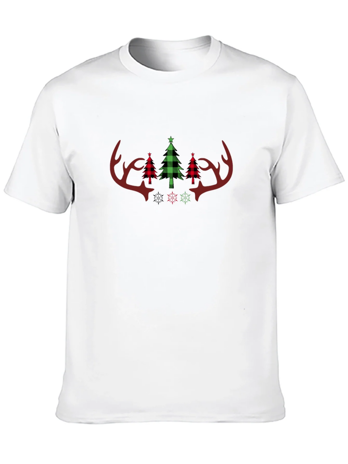 Festive Plaid Christmas Antler Tee product image 12