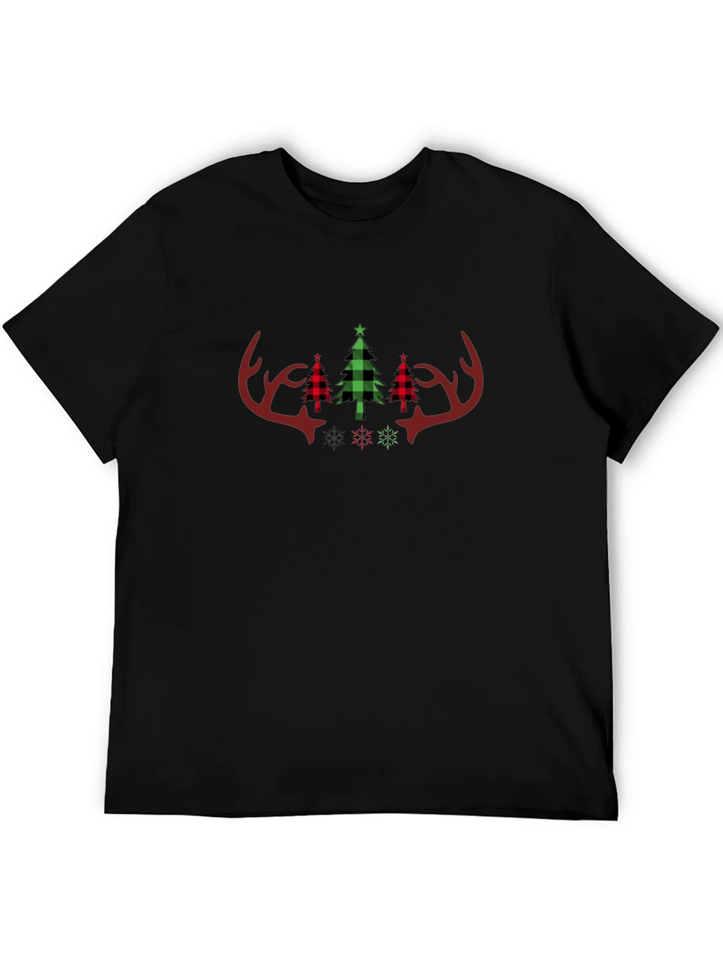 Festive Plaid Christmas Antler Tee product image 8
