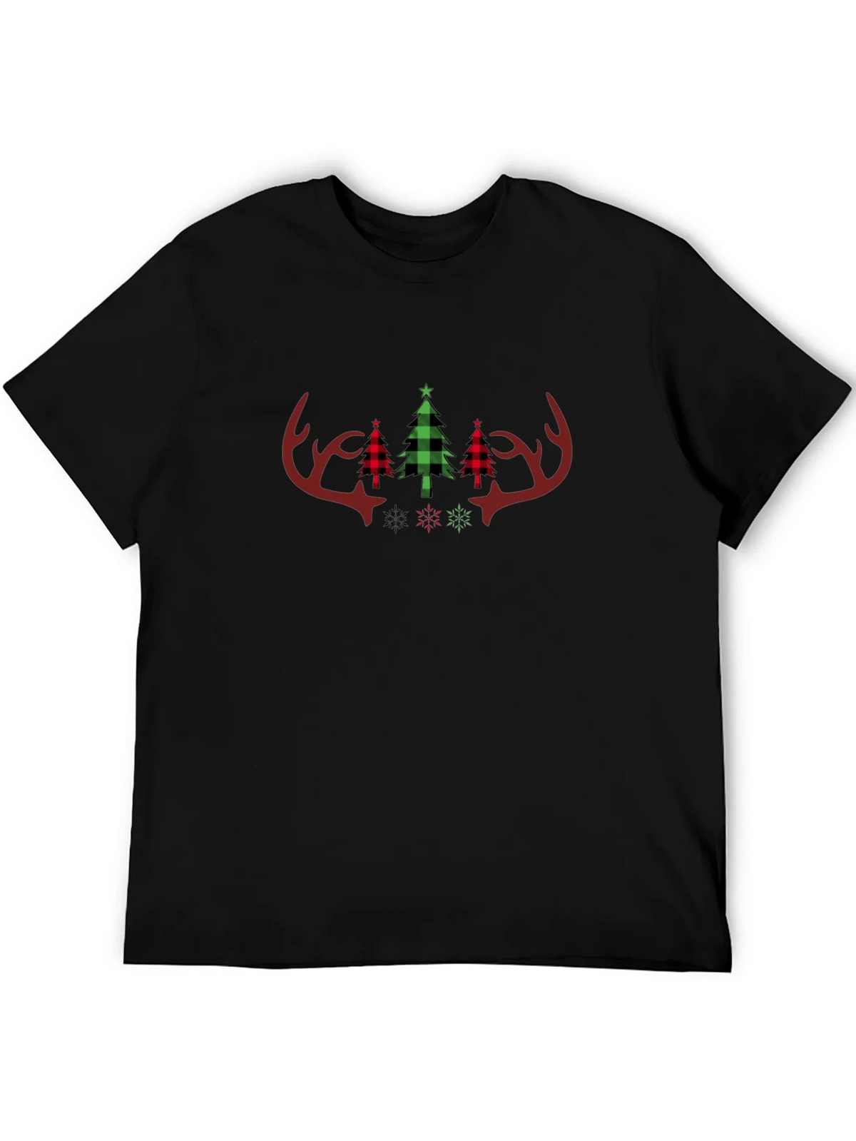 Festive Plaid Christmas Antler Tee product image 8